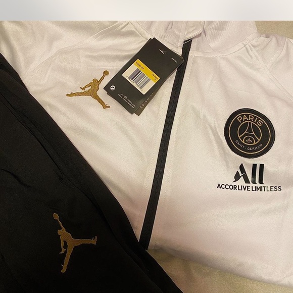 Jordan PSG White and Black Tracksuit with Gold Accents - Picture 2 of 2